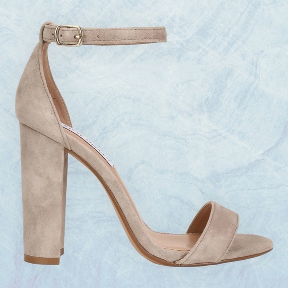 Steve Madden Carson taupe high heel sandals leather upper PU lining size 5.5 - Picture 2 of 11